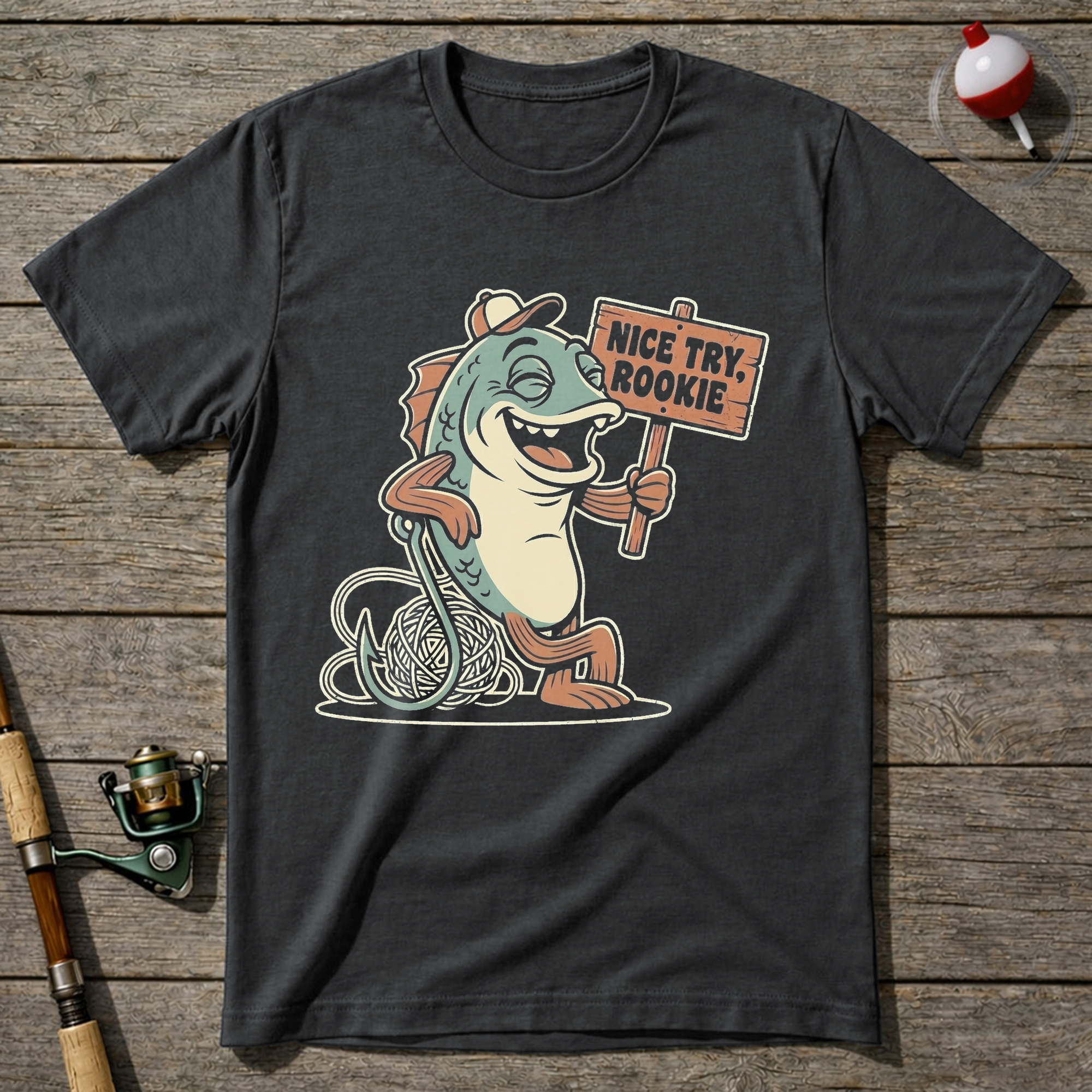 Nice Try Rookie T-Shirt — Charcoal