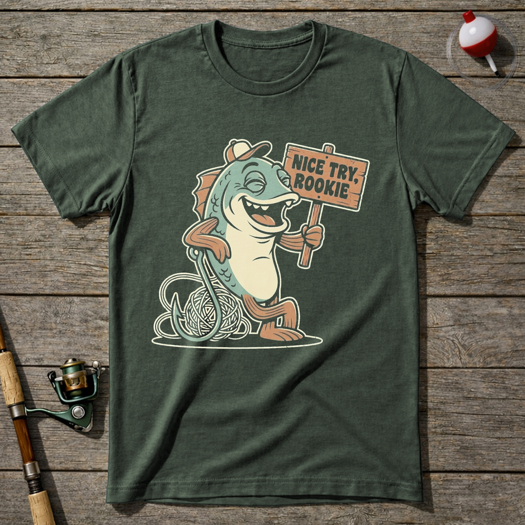 Nice Try Rookie T-Shirt — Military Green