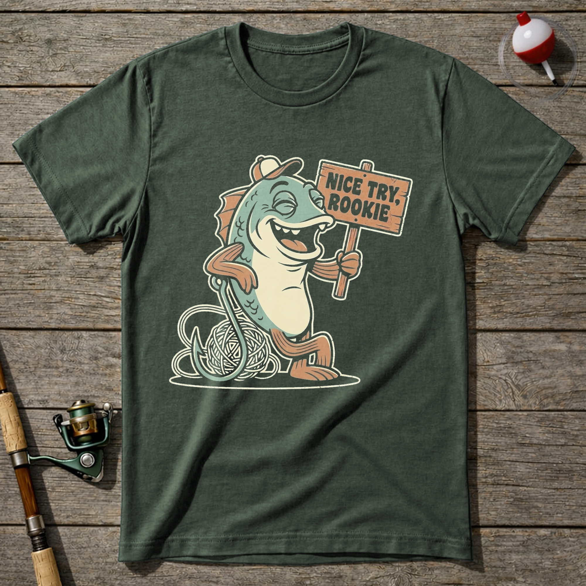 Nice Try Rookie T-Shirt — Military Green