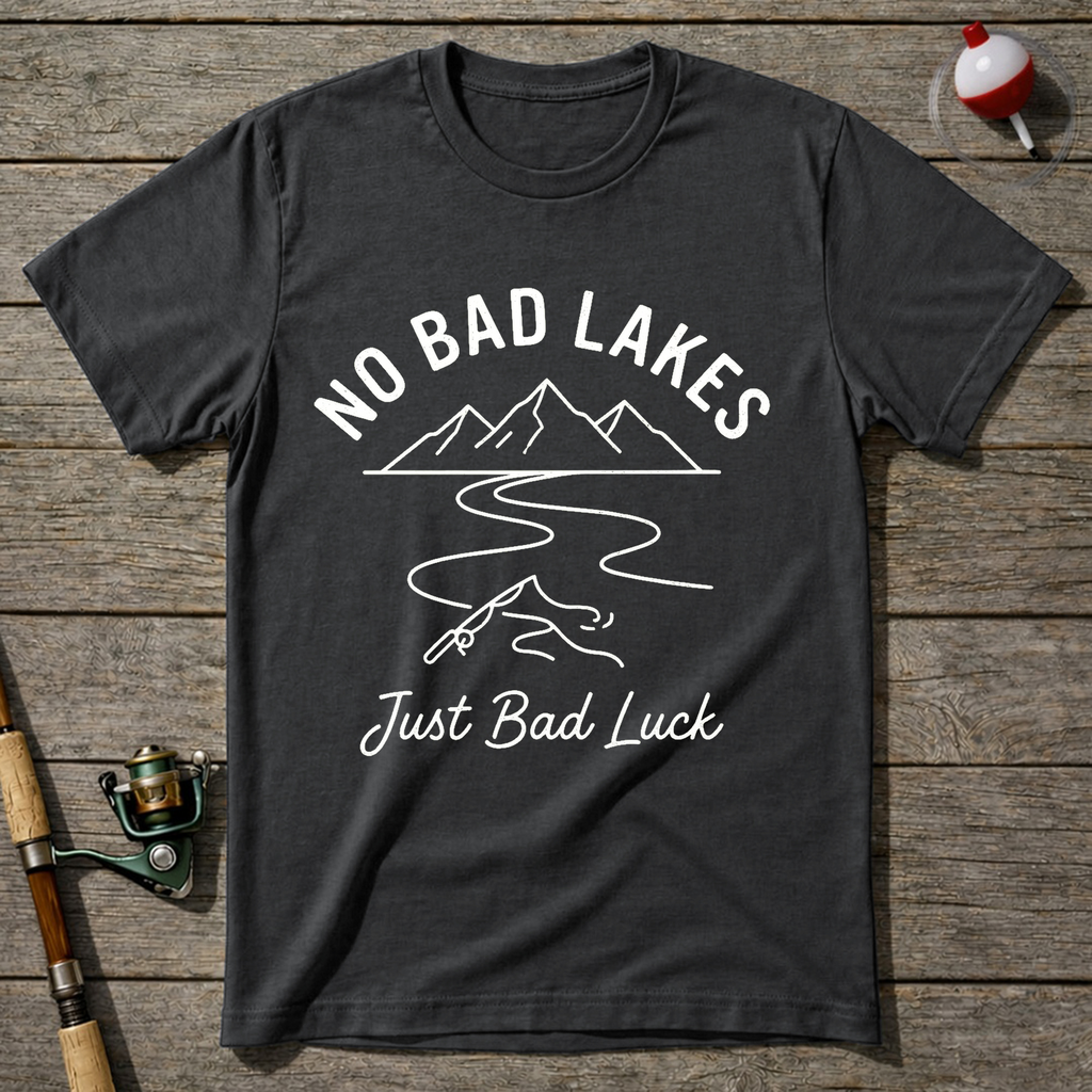 No Bad Lakes Just Bad Luck T-Shirt — Charcoal