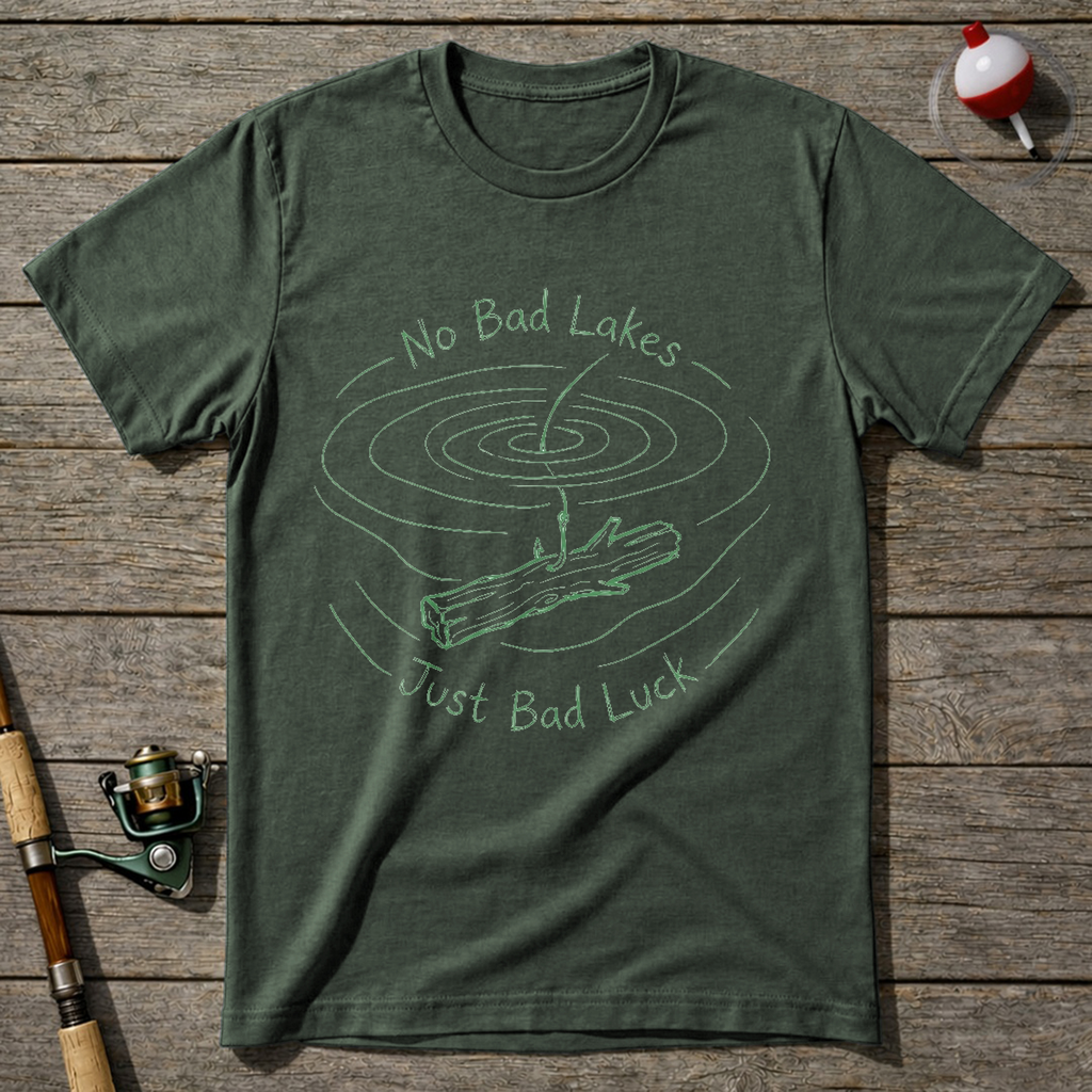 No Bad Lakes T-Shirt — Military Green