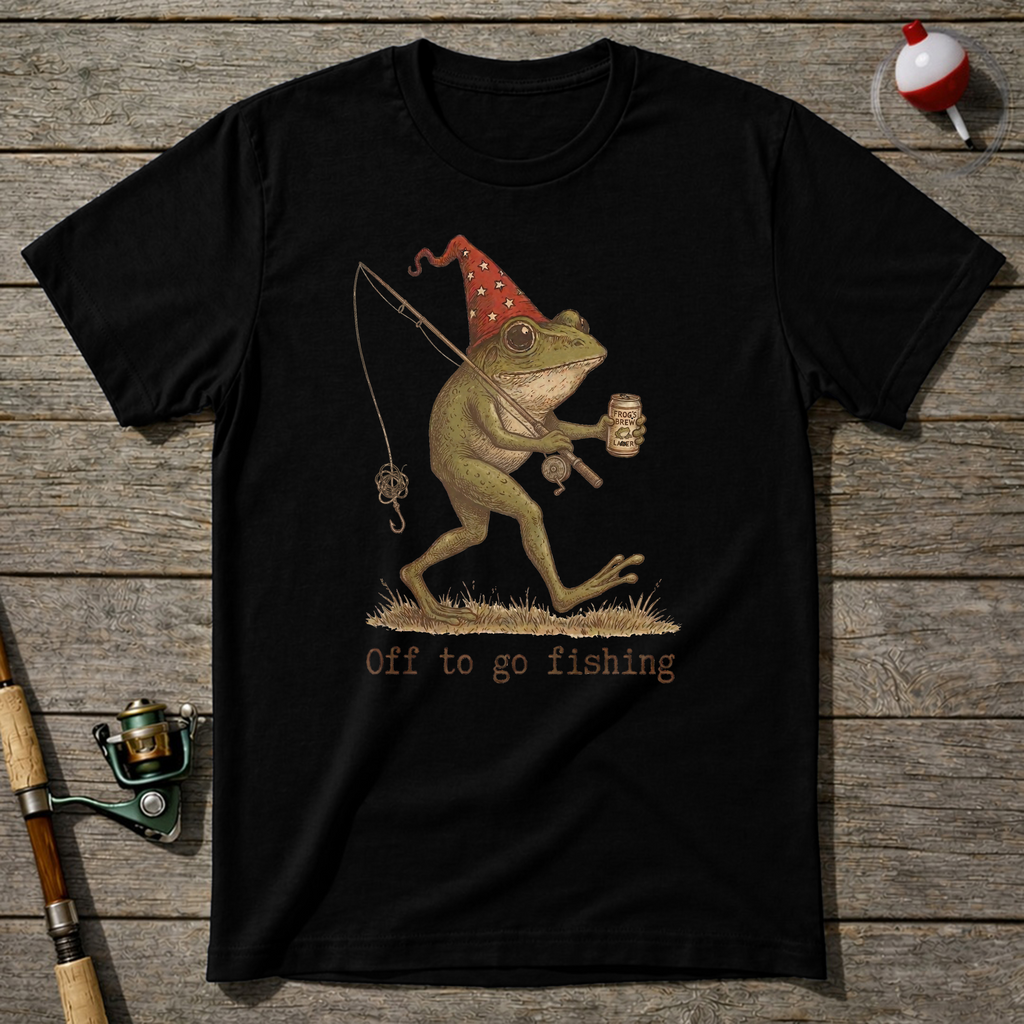 Off To Fish T-Shirt — Black