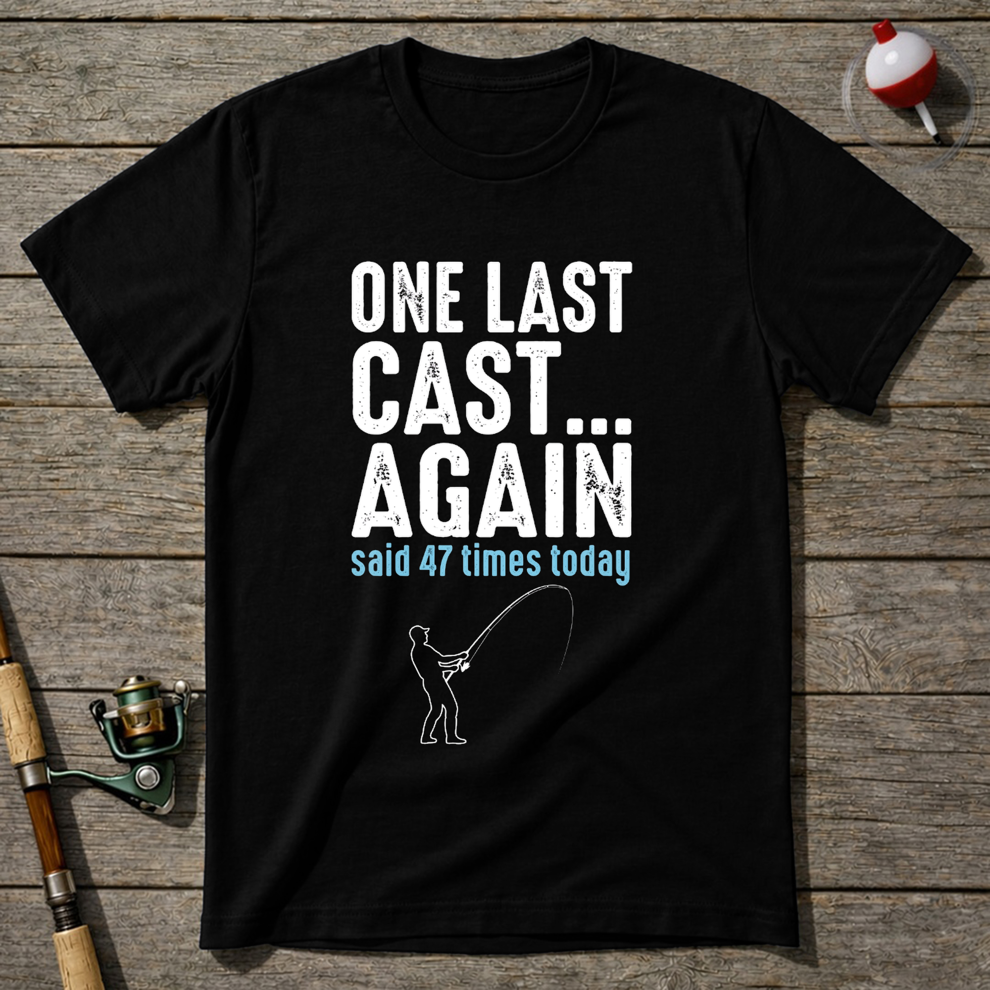 One Last Cast Again T-Shirt — Black