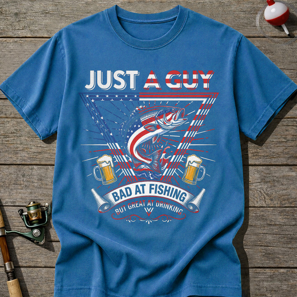 Bad At Fishing Great At Drinking USA T-Shirt