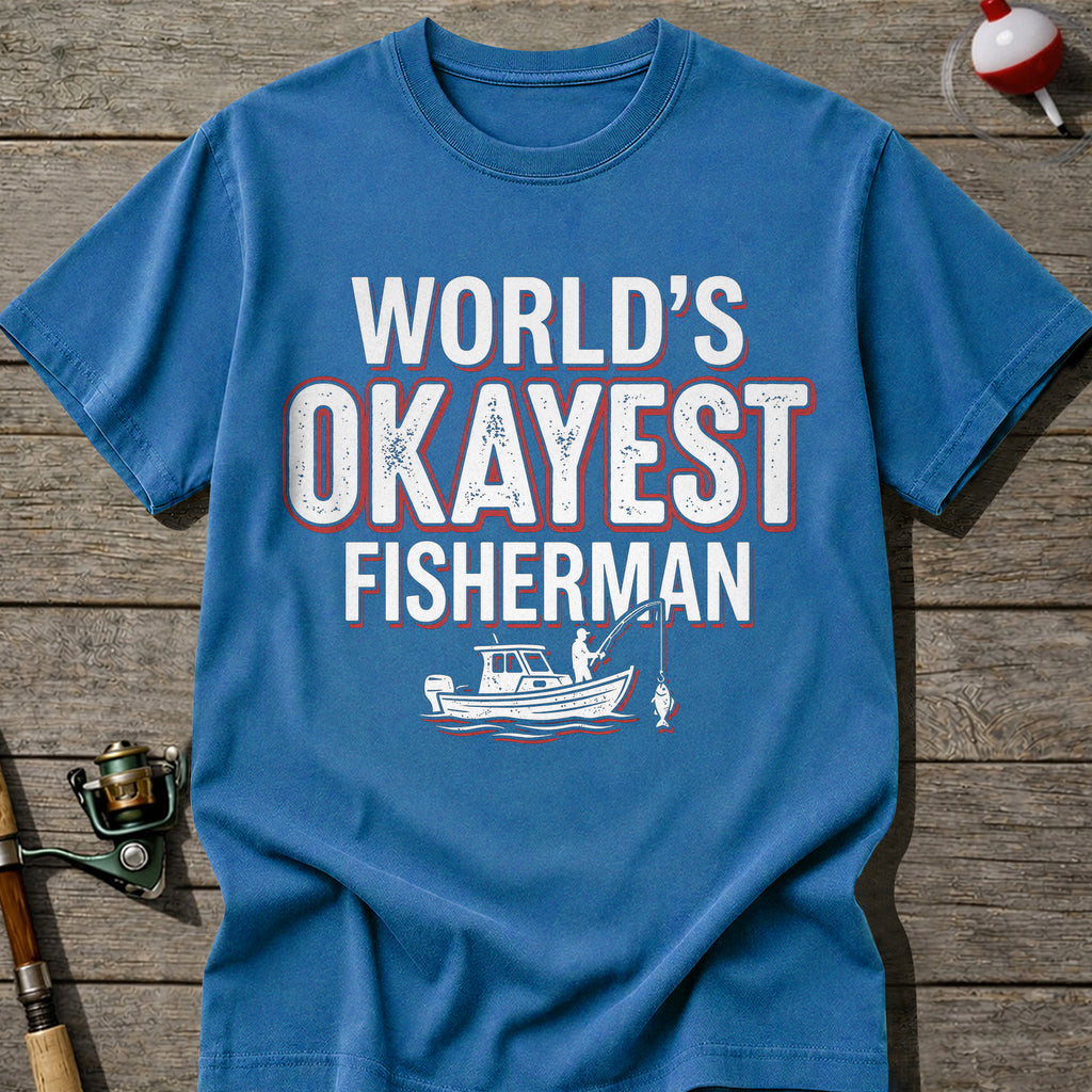 World’S Okayest Fisherman Fishing Boat T-Shirt