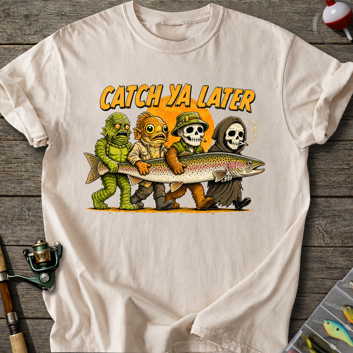 Spooky Fishing Crew T-Shirt