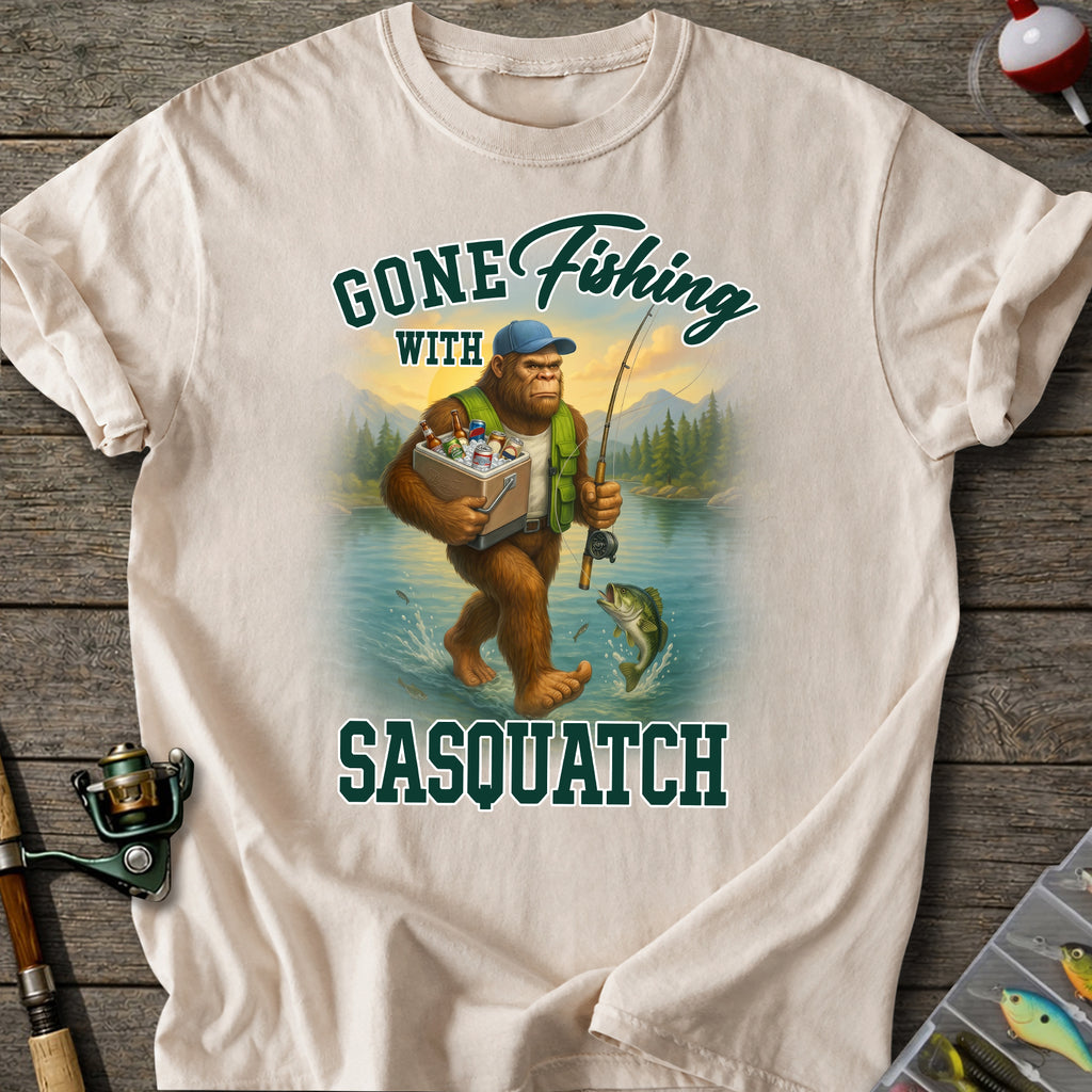 Sasquatch Gone Fishing T-Shirt
