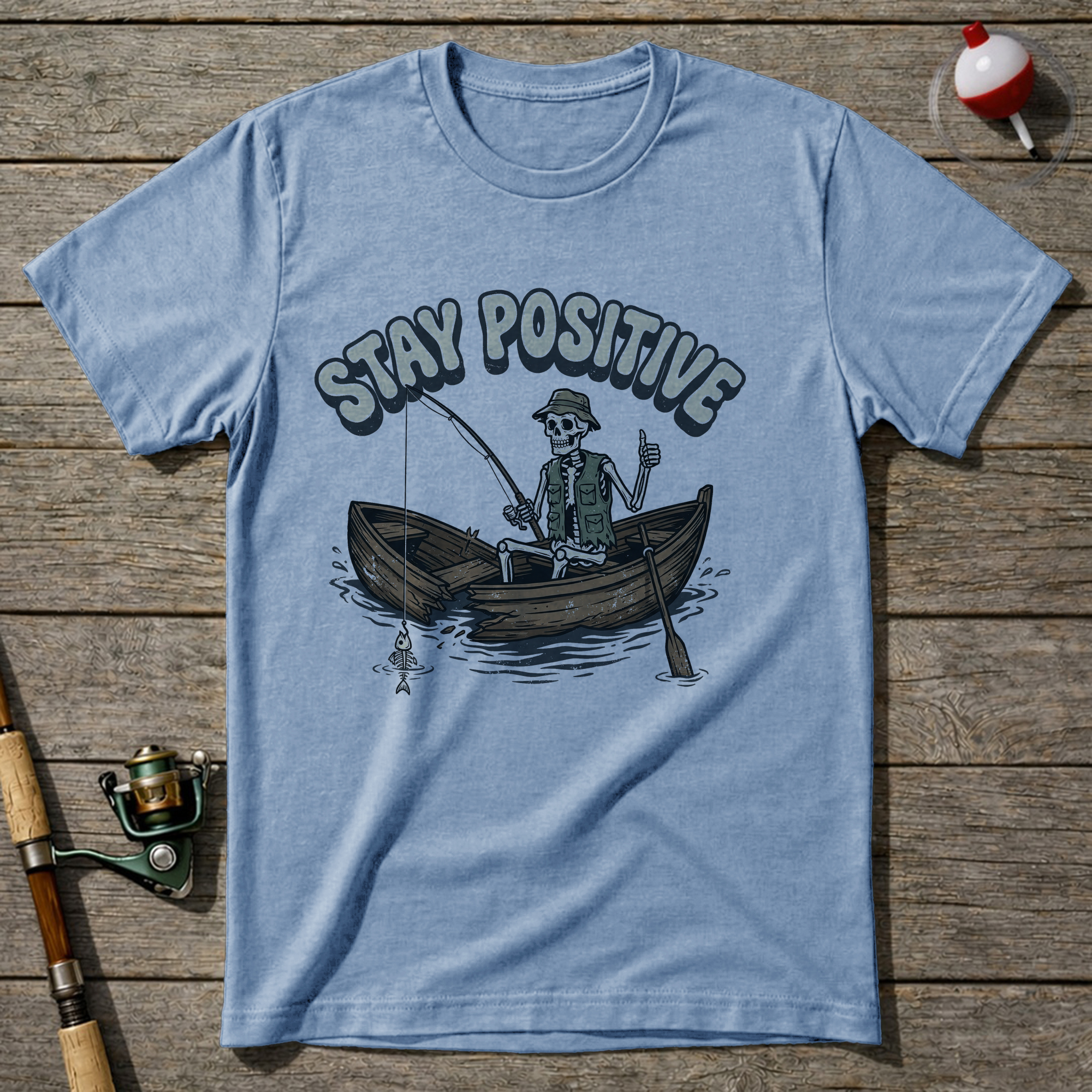 Stay Positive T-Shirt — Light Blue