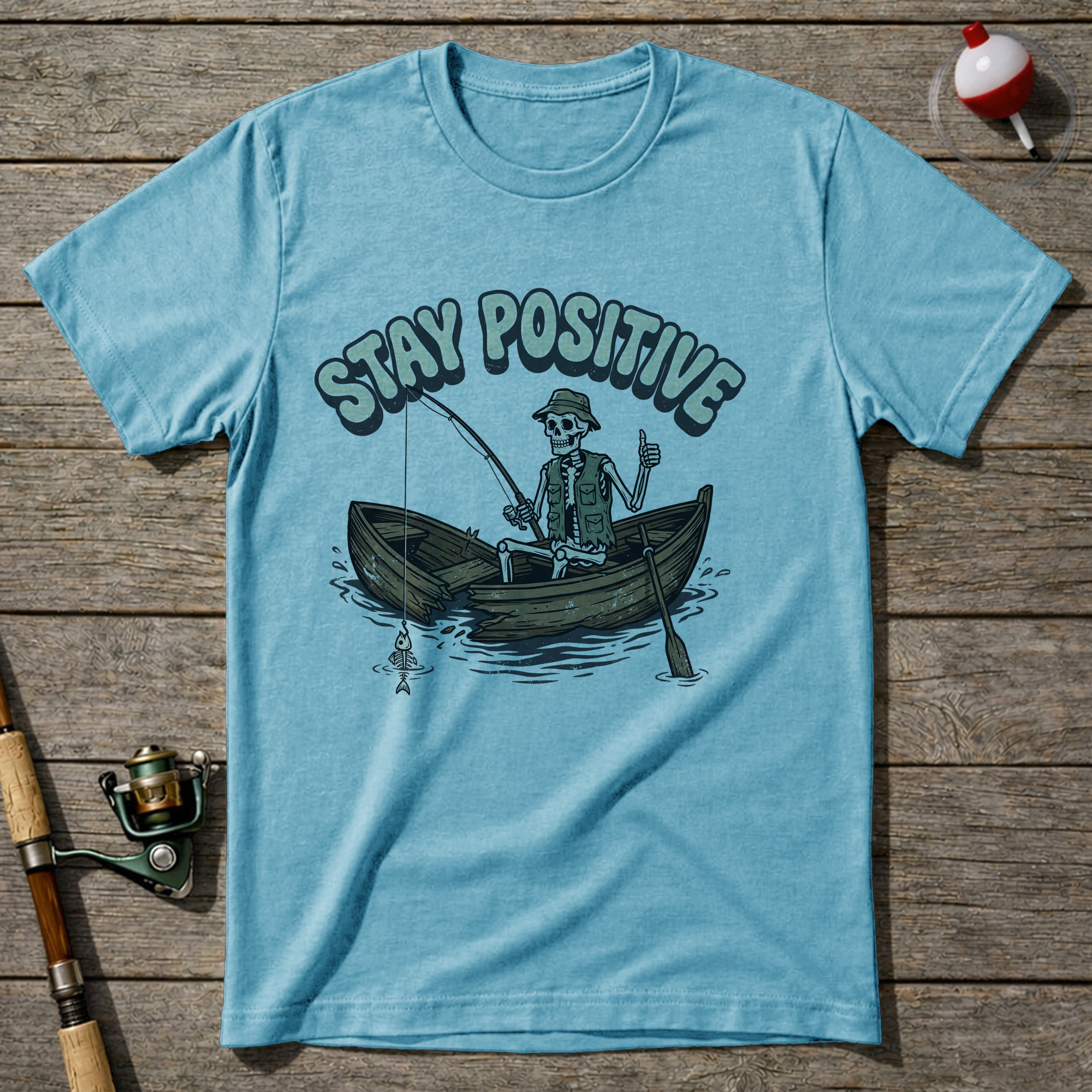 Stay Positive T-Shirt — Sky Blue