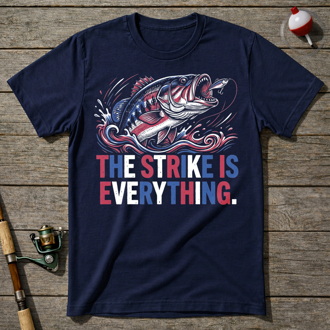 Strike Is Everything Fishing T-Shirt — Navy