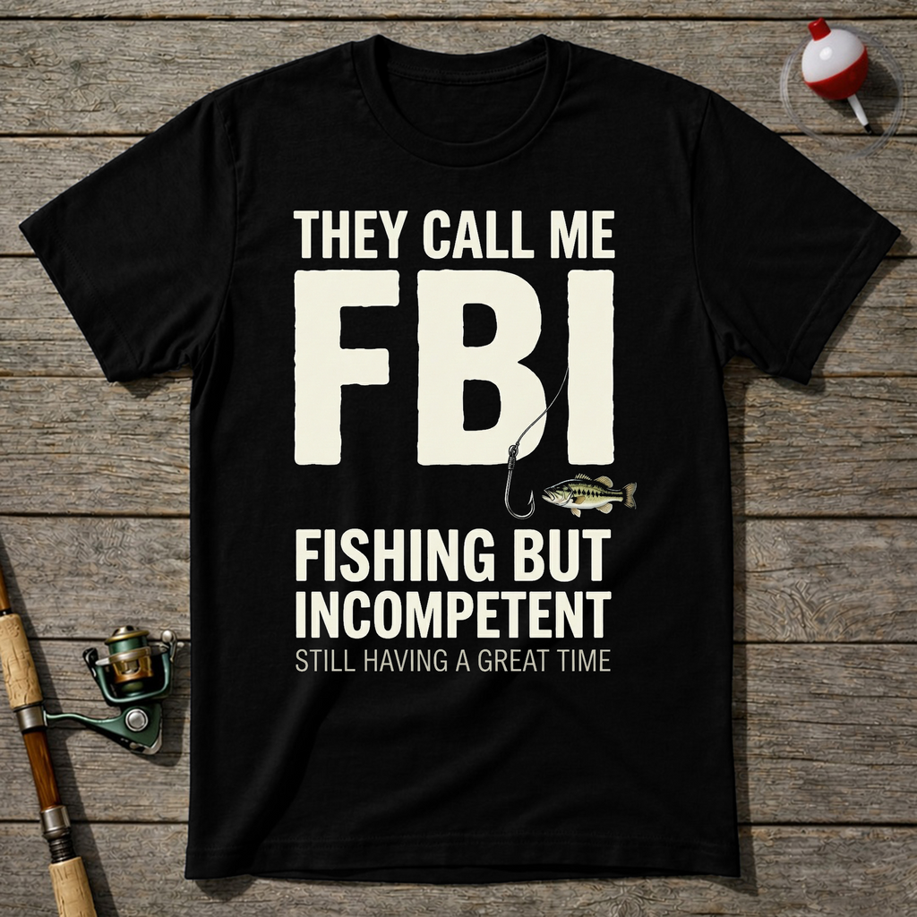 They Call Me Fbi Fishing T-Shirt — Black