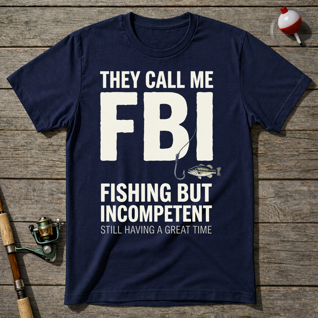 They Call Me Fbi Fishing T-Shirt — Navy