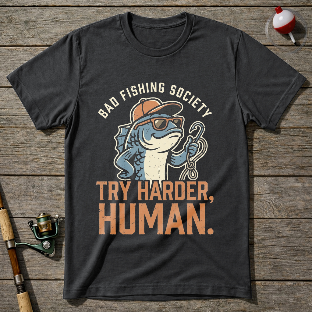 Try Harder Human T-Shirt — Charcoal