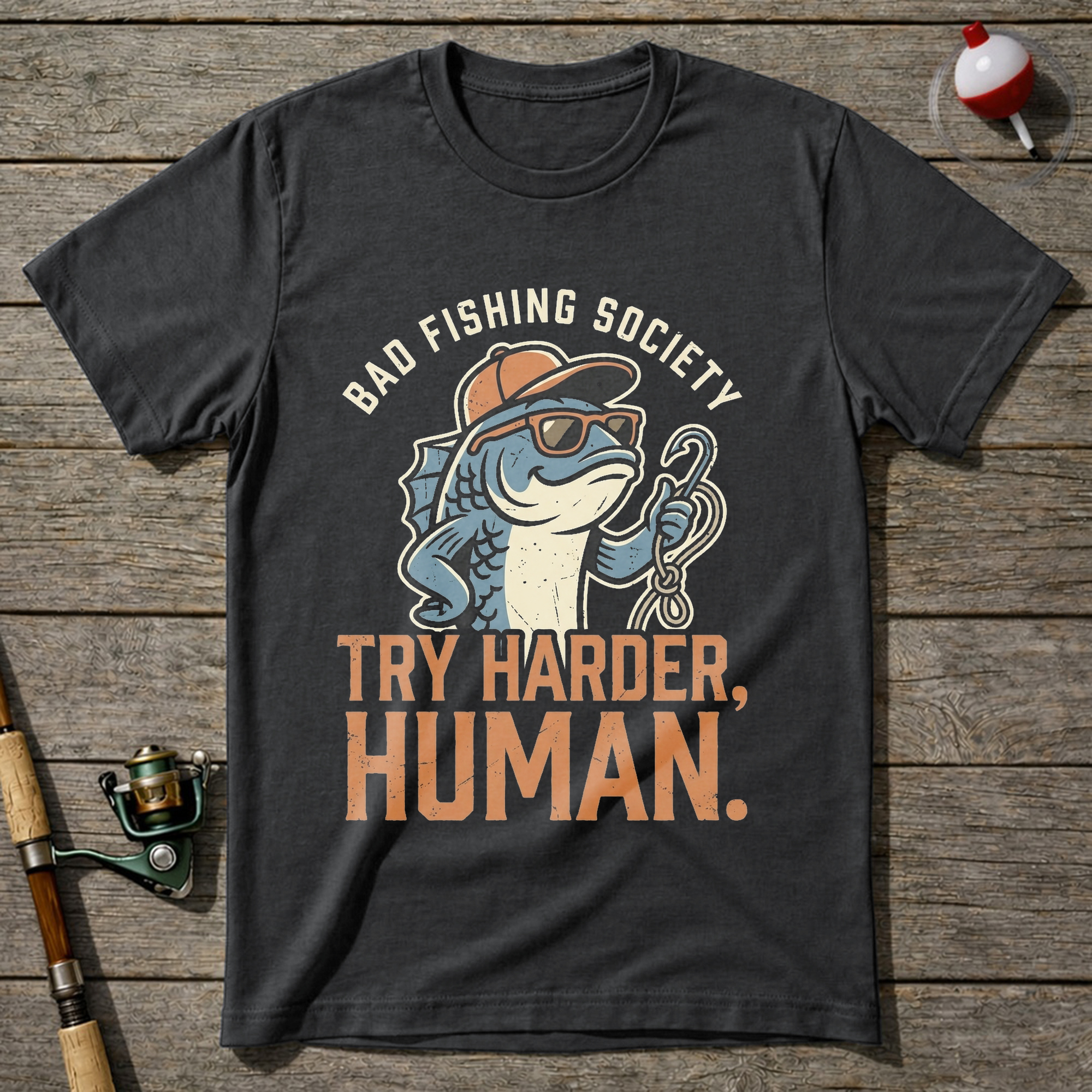 Try Harder Human T-Shirt — Charcoal