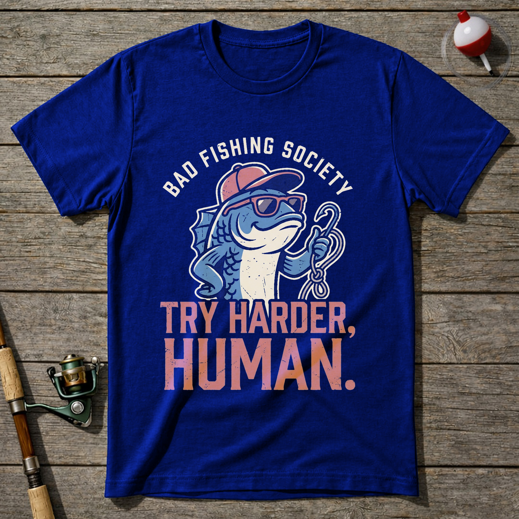 Try Harder Human T-Shirt — Royal Blue