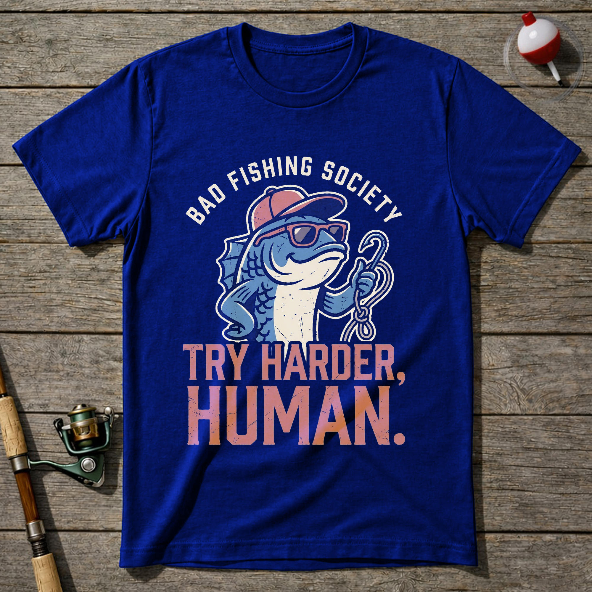 Try Harder Human T-Shirt — Royal Blue