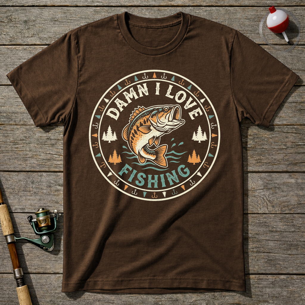 Vintage DILF Fishing T-Shirt — Maroon