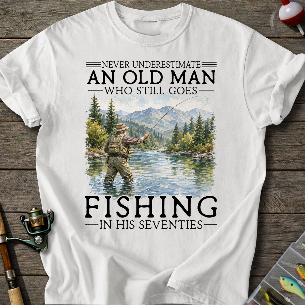 Old Man Fishing T-Shirt