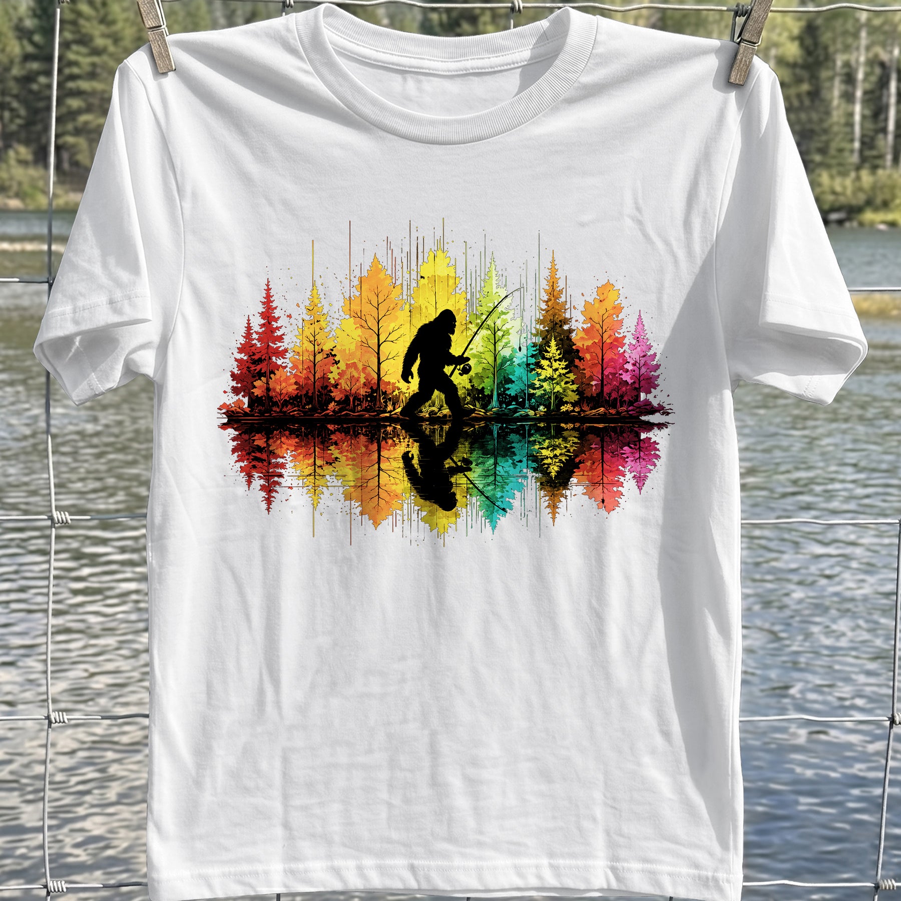 Bigfoot Fishing T-Shirt