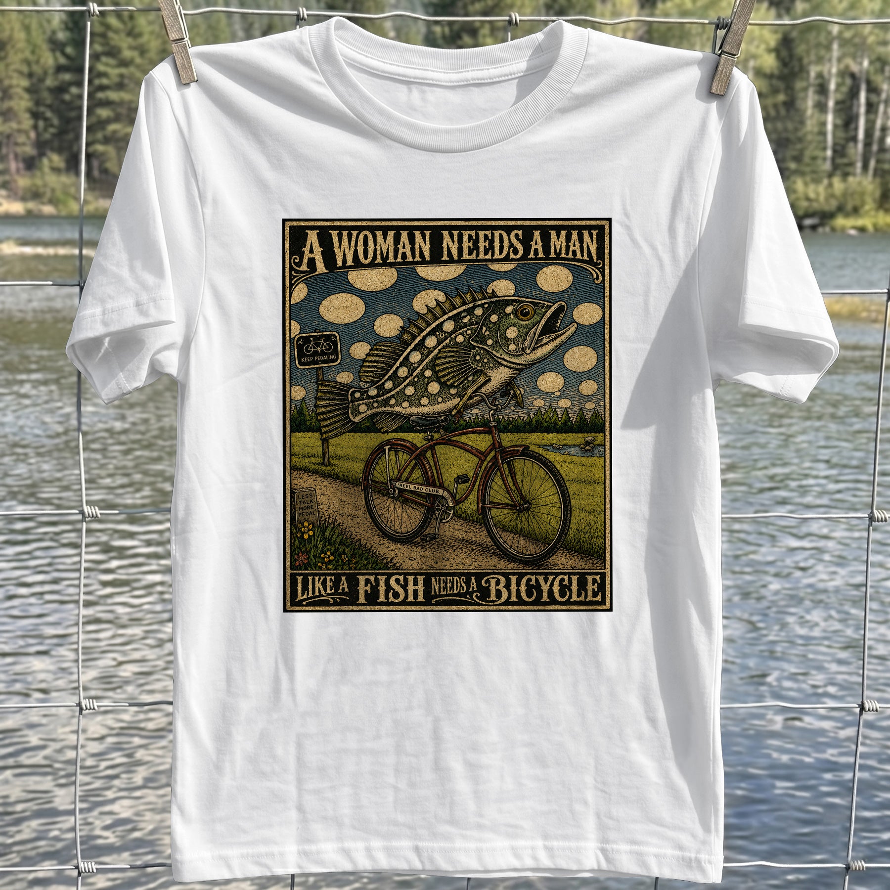 Fish Needs Bicycle T-shirt