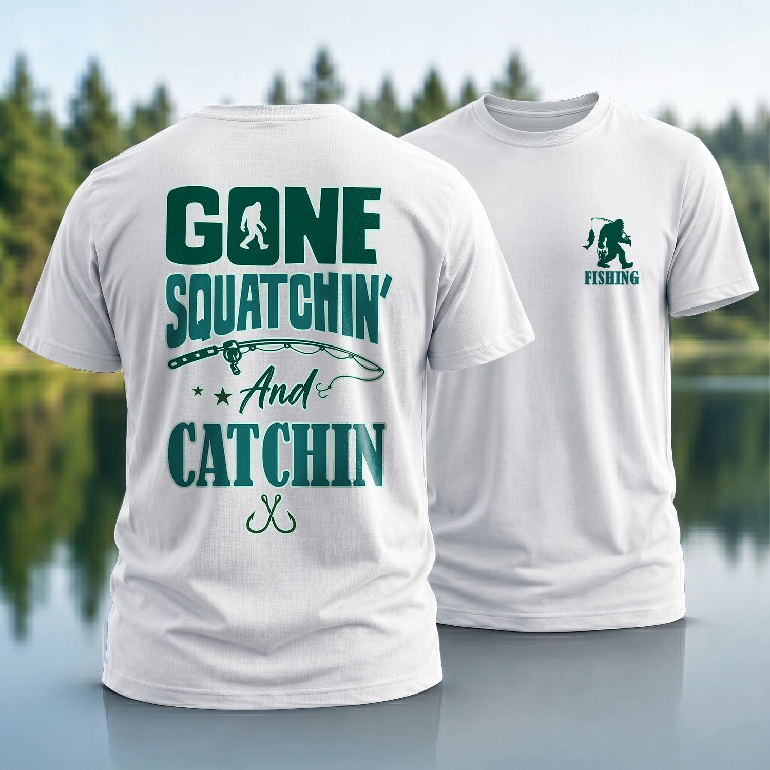 Bigfoot Fishing T-Shirt