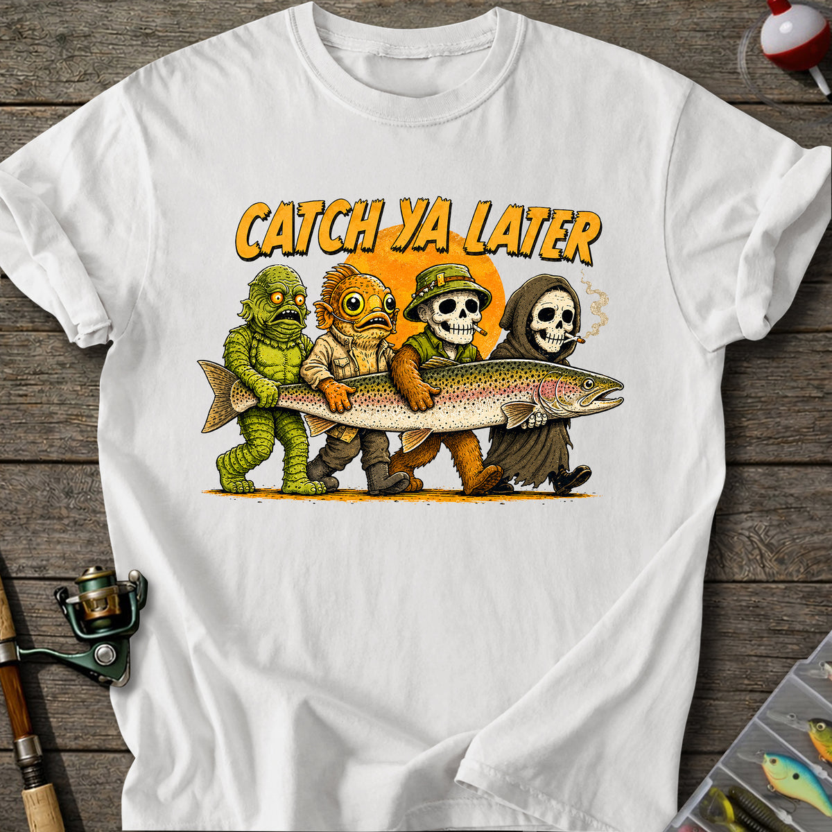 Spooky Fishing Crew T-Shirt