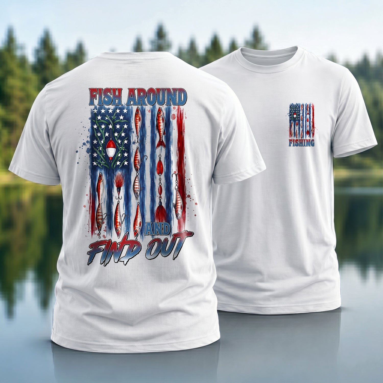 USA Fishing Flag T-Shirt
