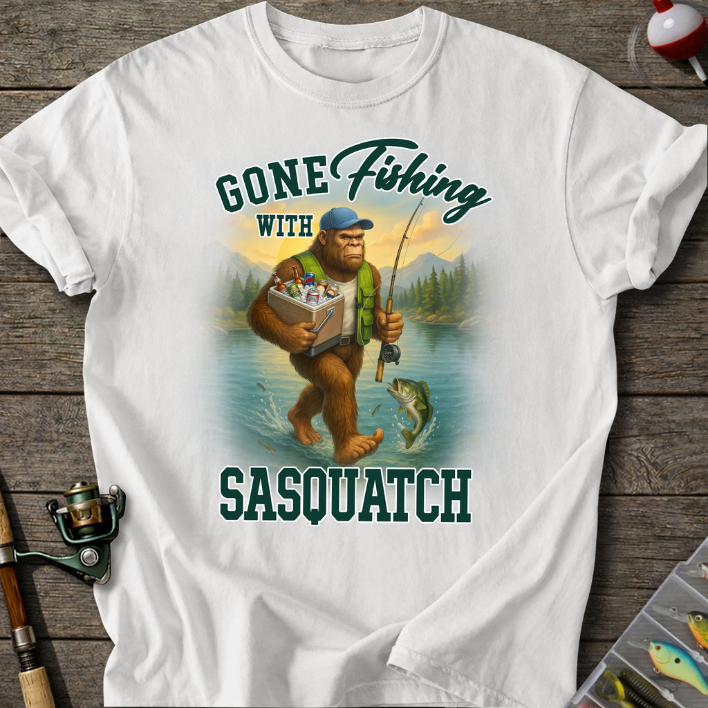 Sasquatch Gone Fishing T-Shirt