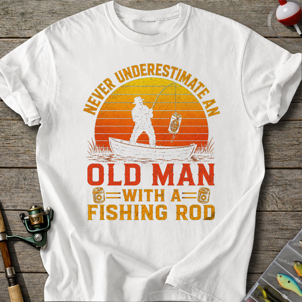 Old Man With Fishing Rod T-Shirt