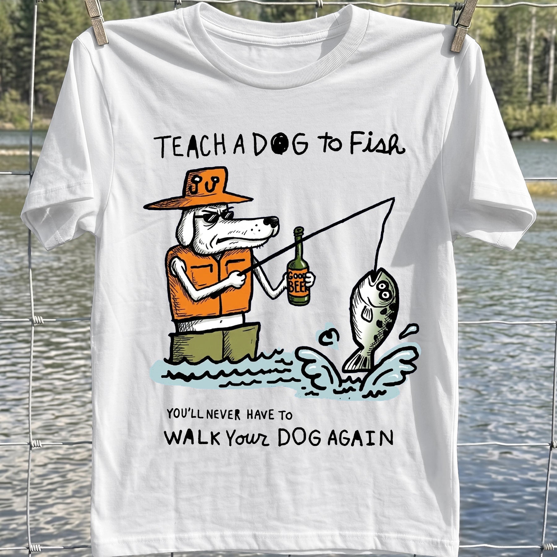 Teach Dog To Fish T-Shirt