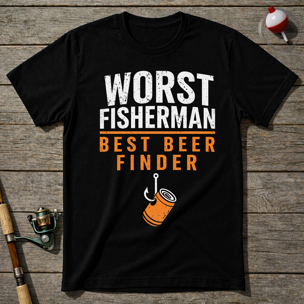 Worst Fisherman Best Beer T-Shirt — Maroon