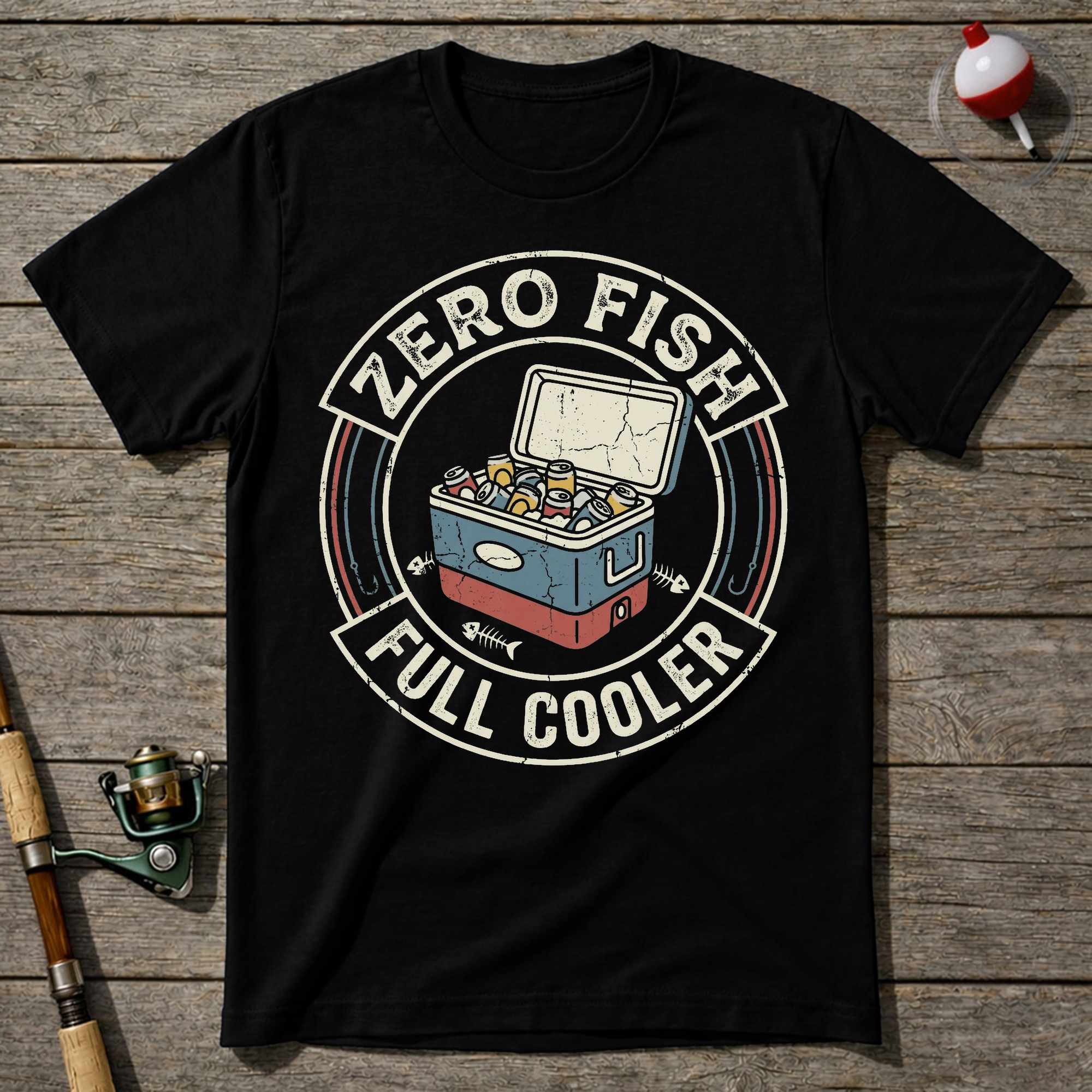 Zero Fish Full Cooler T-Shirt — Black
