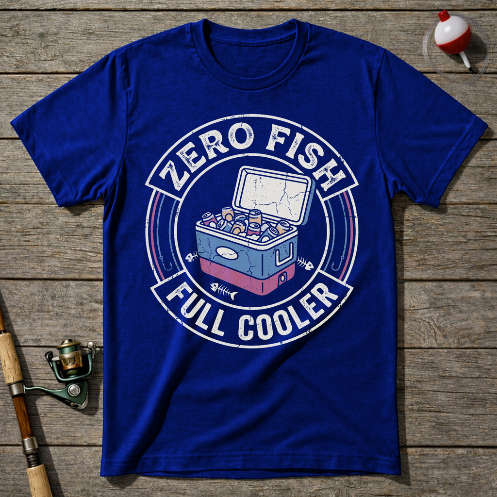 Zero Fish Full Cooler T-Shirt — Royal Blue